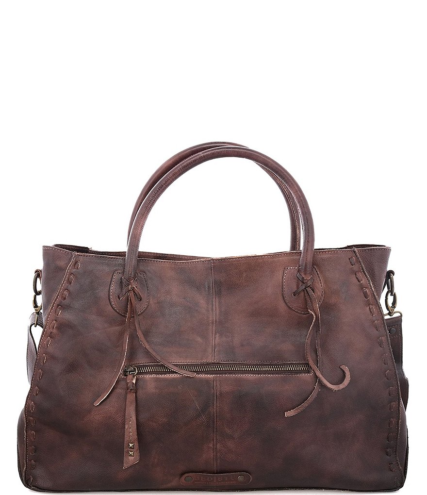 Bed Stu Rockaway Stitch-Detail Distressed Satchel Bag