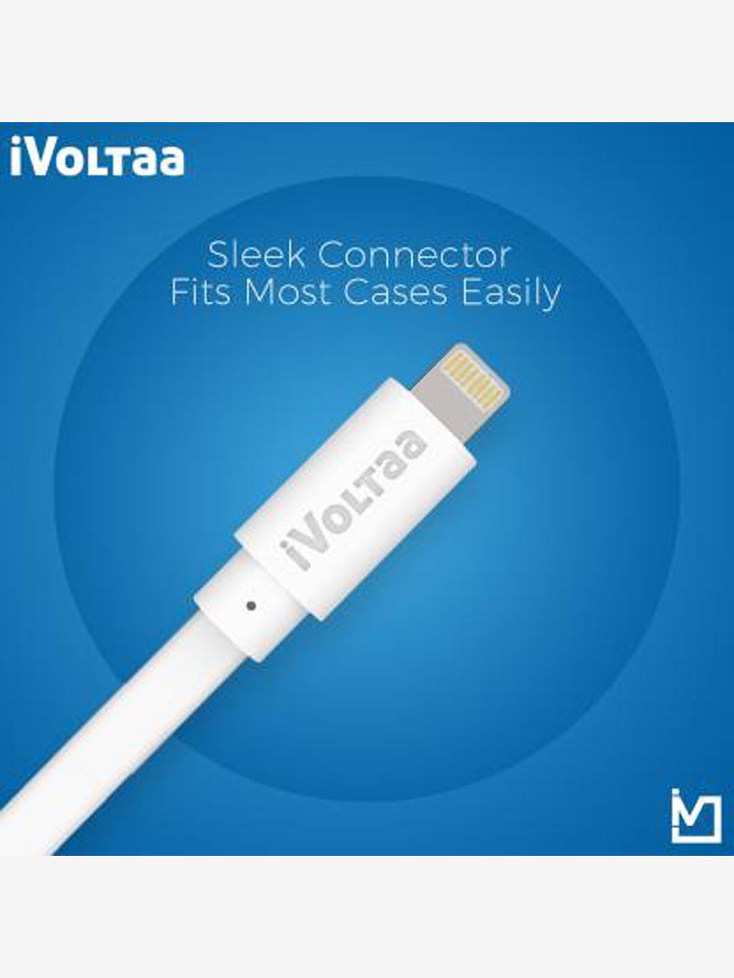 iVoltaa Zeus Lighting Cable 1M 2.4 A 1 m Lightning Cable (White)