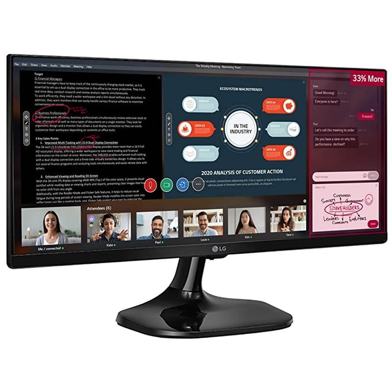 25UM58-P 25'' UltraWide 21:9 IPS Full HD Monitor with sRGB 99% and On-Screen Control with Screen Split