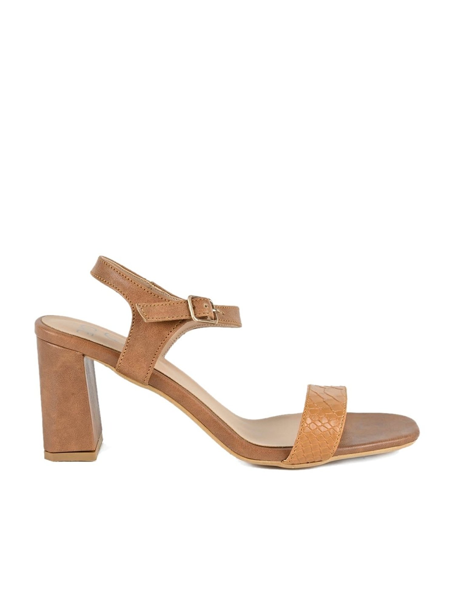 Jove Women's Tan Ankle Strap Sandals