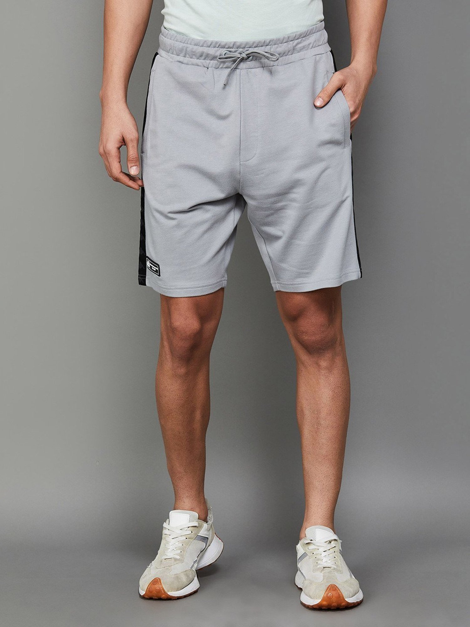 KAPPA Grey Cotton Regular Fit Shorts