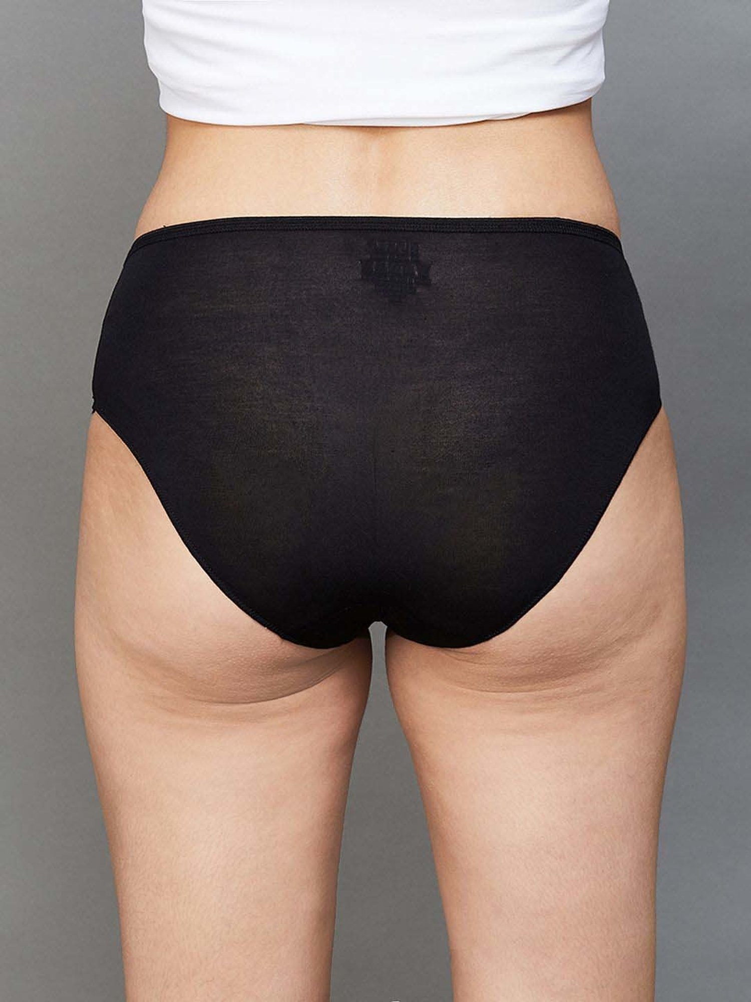 Ginger by Lifestyle Black Cotton Hipster Panty