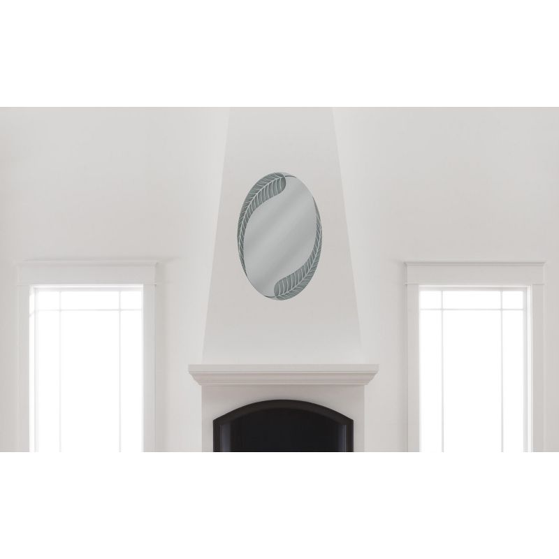23" x 35" Palm Leaf Oval Mirror - Head West