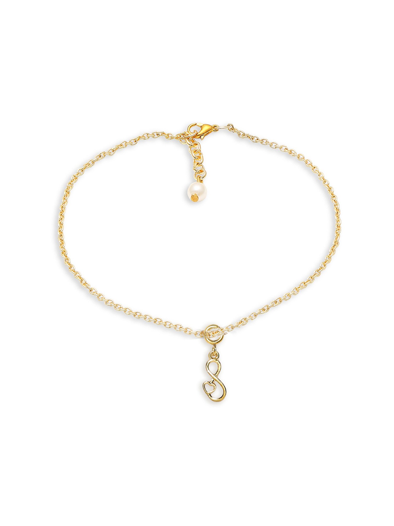 OOMPH Gold-Tone Infinity Charm Delicate Fashion Stylish Latest Anklet for Women
