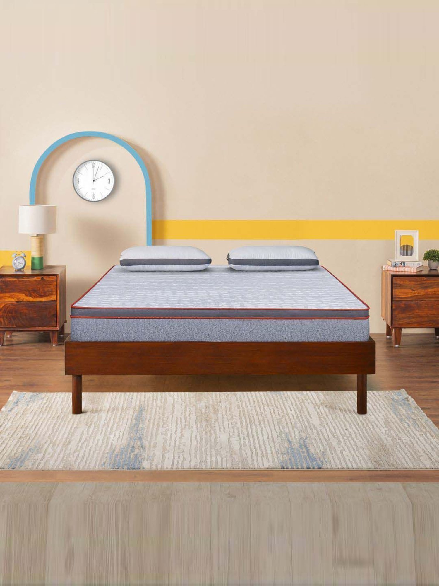 Sleepyhead Luna Euro Grey & White Foam 3 Zone Pocket Spring Mattress With Zero Partner Disturbance