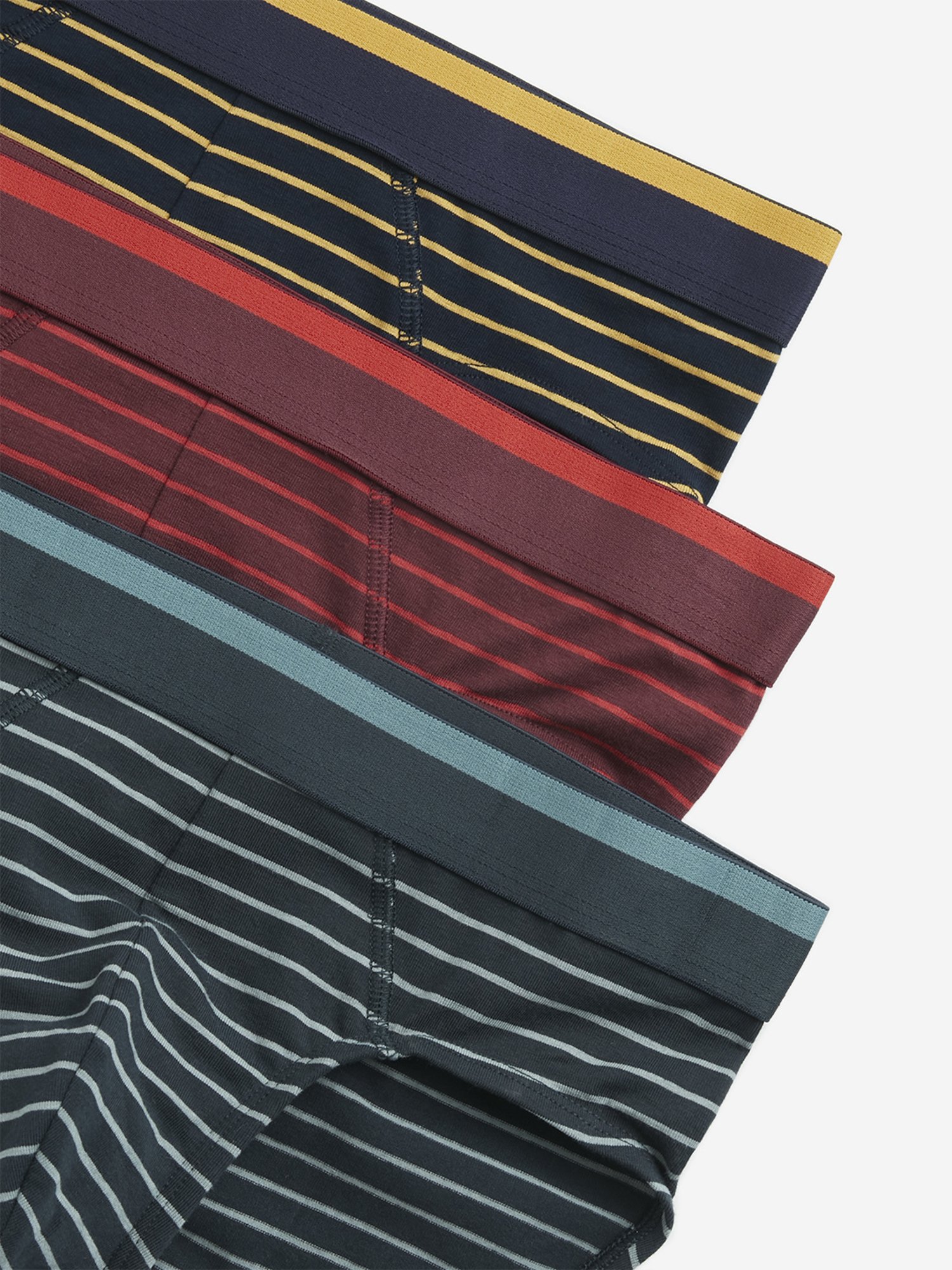 WES Lounge by Westside Maroon Striped Cotton Blend Briefs - Pack of 3