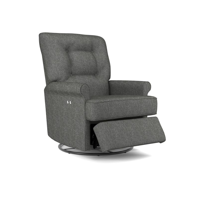 Best Chairs Inc. Carissa Power Swivel Glider Recliner - Charcoal