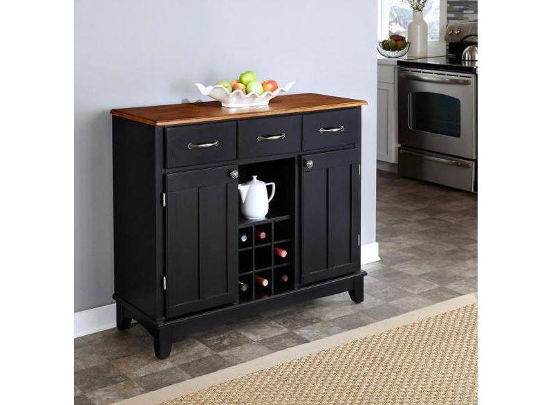 Hutch-Style Buffet Wood/Black/Oak - Home Styles