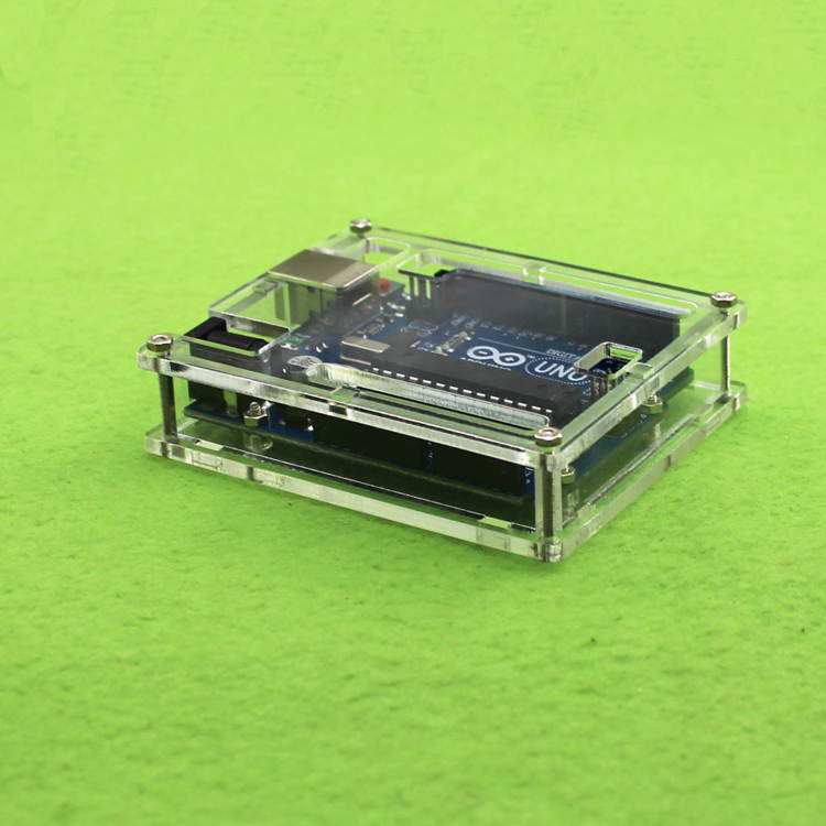 For Arduino Robot Project - Crystal Clear Arcylic Case Housing for Arduino UNO R3 PCB