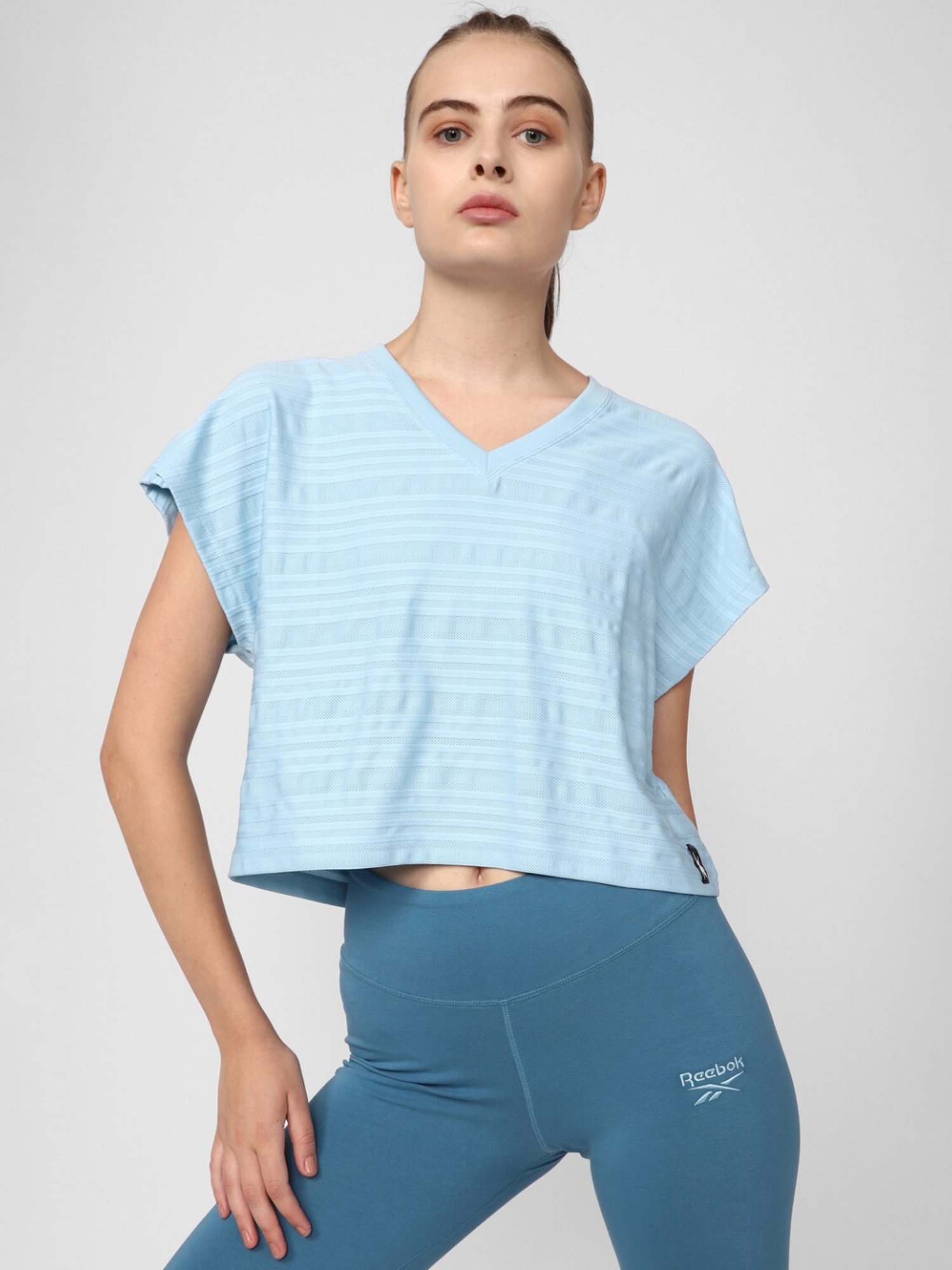 Reebok Blue Striped T-Shirt