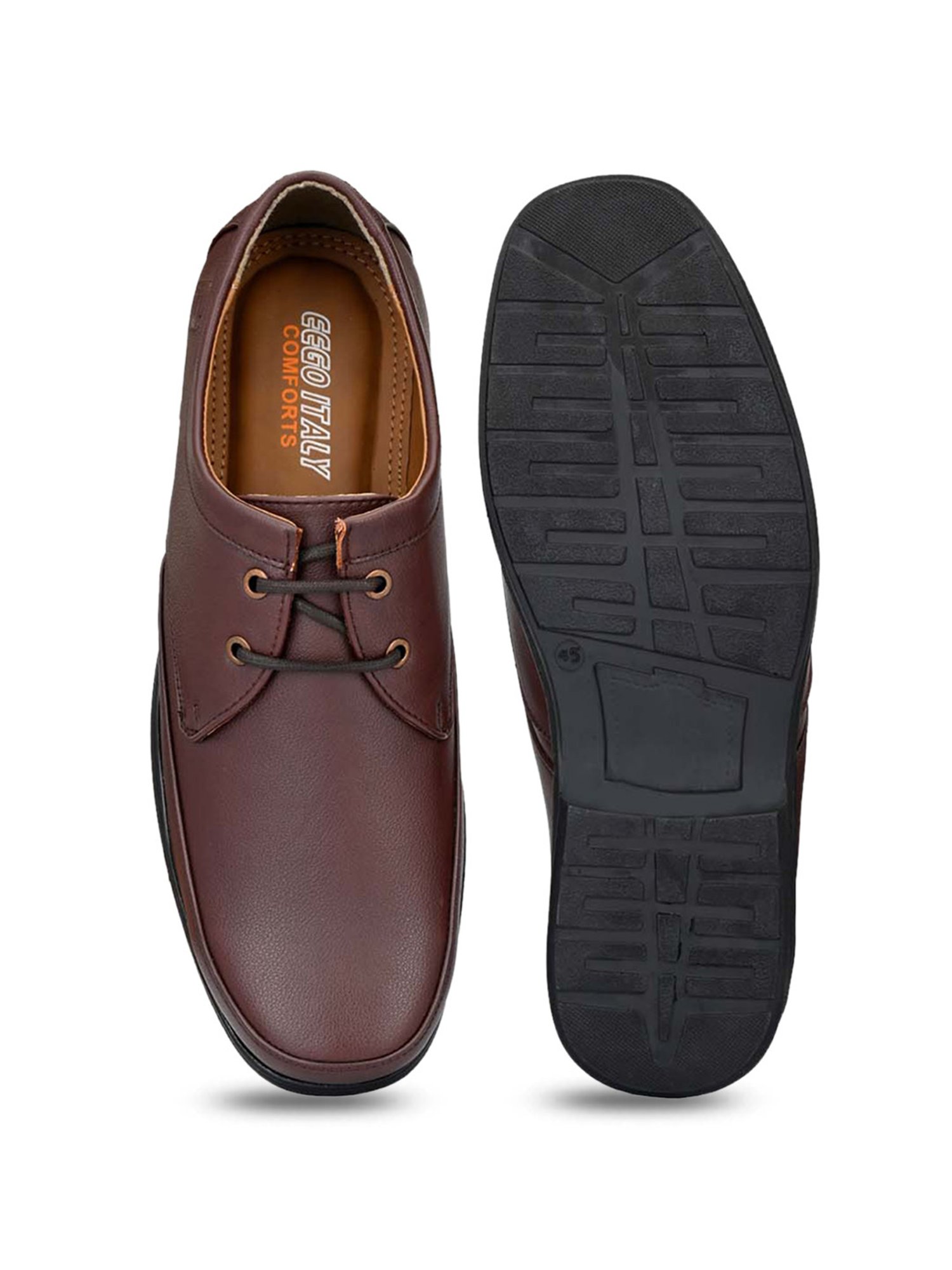 Eego Italy Men's Brown Derby Shoes