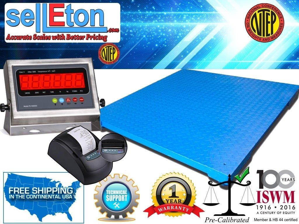 NTEP 4' x 4' | 48" x 48" Industrial Floor scale with printer / 10,000 x 2 lb