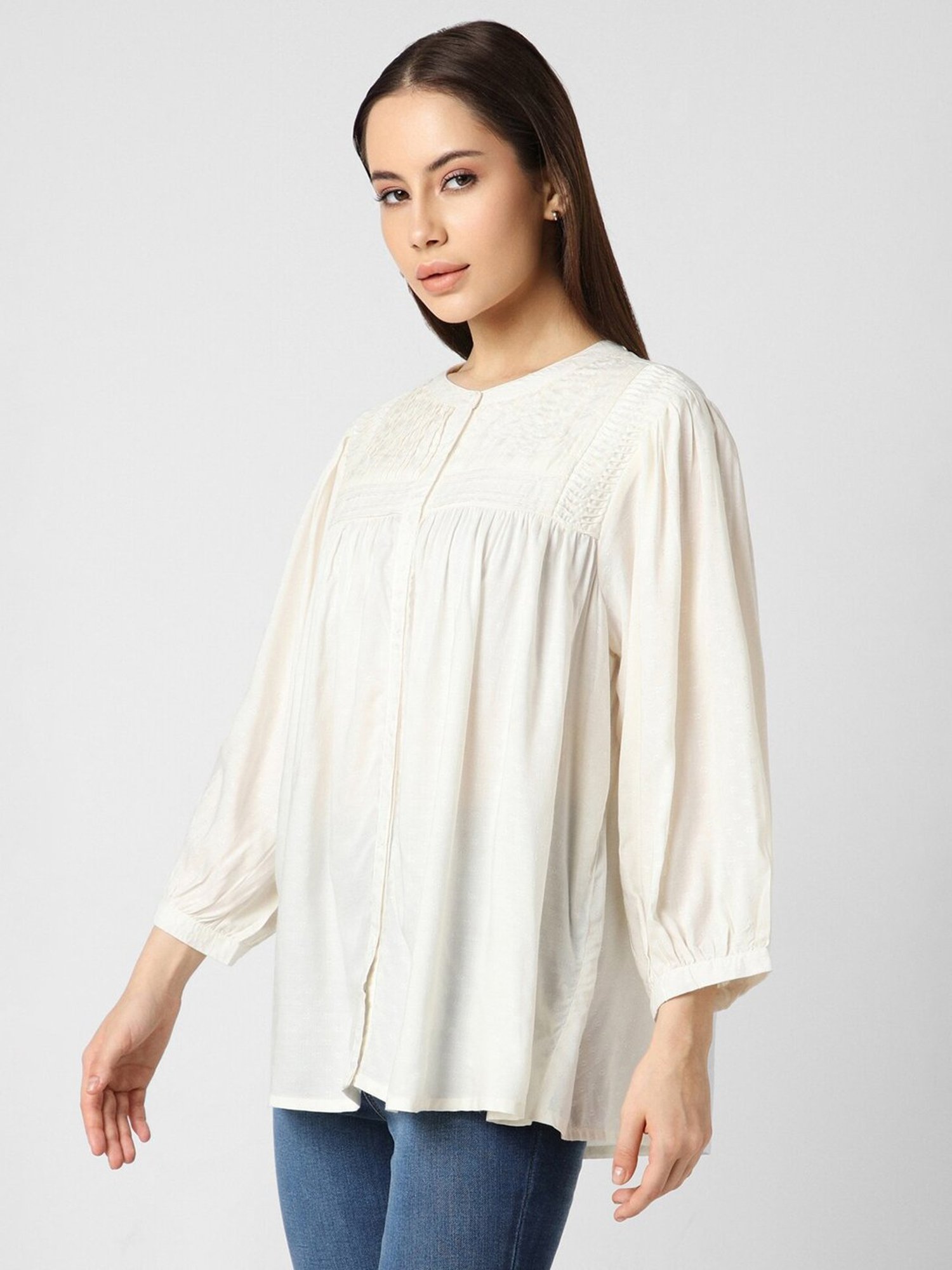 Van Heusen Cream Regular Fit Top