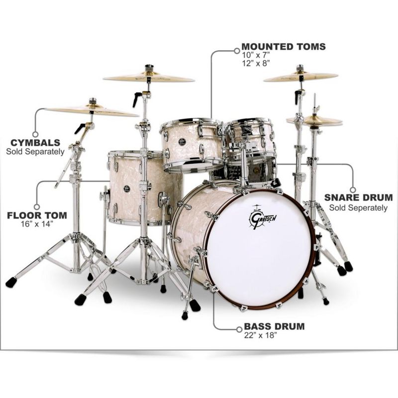 Gretsch Drums Renown 4-Piece Shell Pack Satin Tobacco Burst