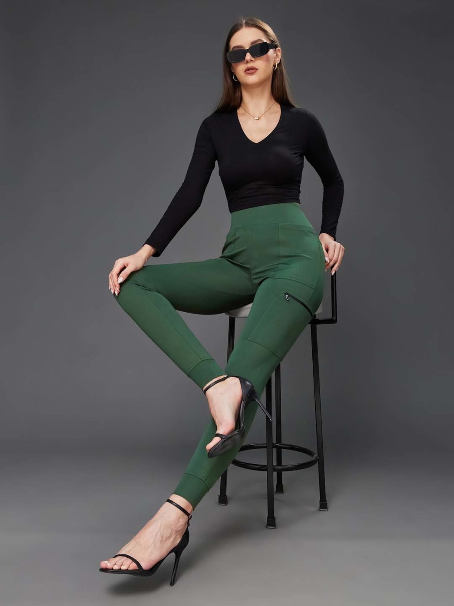 Miss Chase Green High Rise Treggings