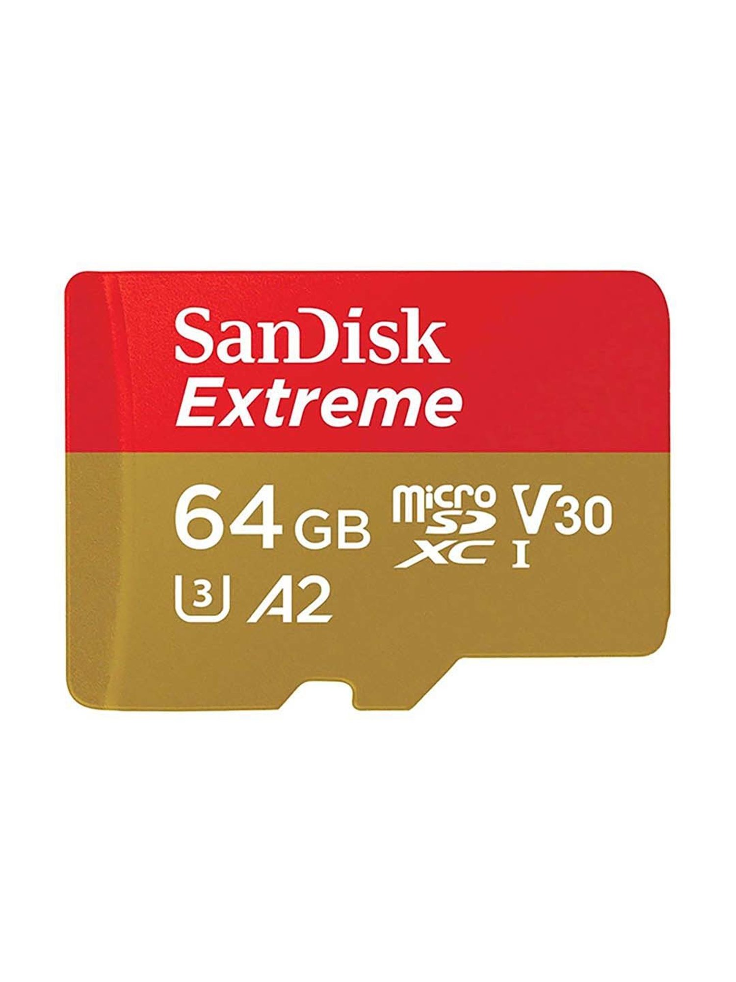 SanDisk Extreme microSD UHS I Card 64GB for 4K Video on Smartphones and Action Cameras (Red/Yellow)