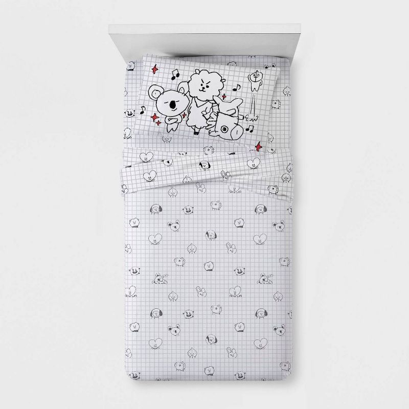 Twin BT21 Line Friends Sheet Set