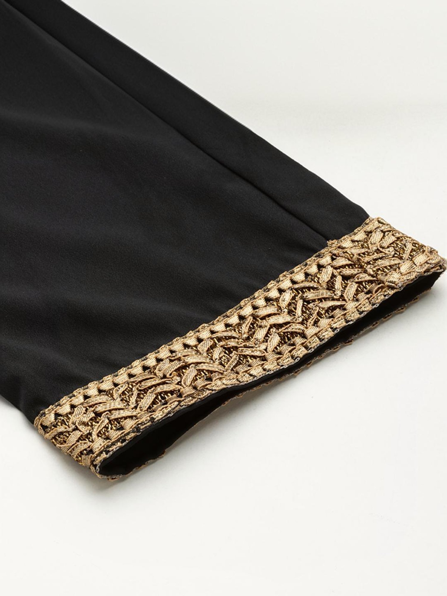 Ziyaa Black Straight Fit Kurta Pant Set With Dupatta