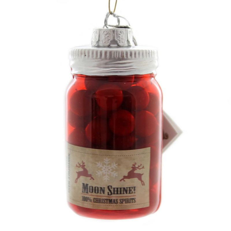 Noble Gems 4.0" Cherry Moonshine Ornament Merry Spirits Reindeer  -  Tree Ornaments