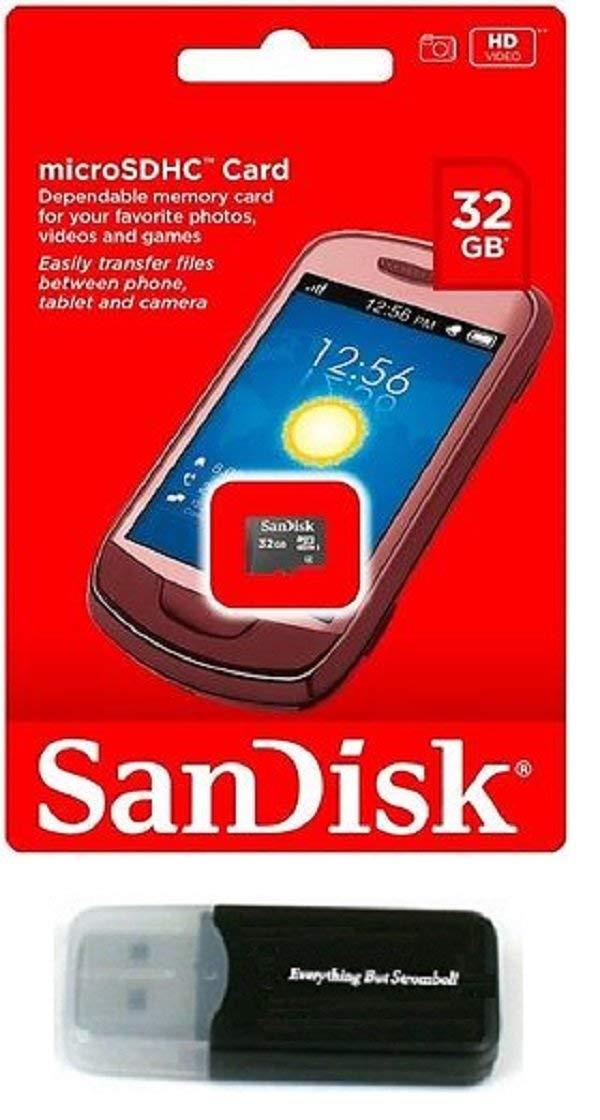 SanDisk 32GB MicroSD HC MicroSDHC Memory Card 32G works with LG G Pro 2 L90 L40 L70 G2 Mini F70 F90 L65 Optimus Exceed 2 Xpression 2 Zone 2 Extravert 2 with Everything But Stromboli Memory Card Reader