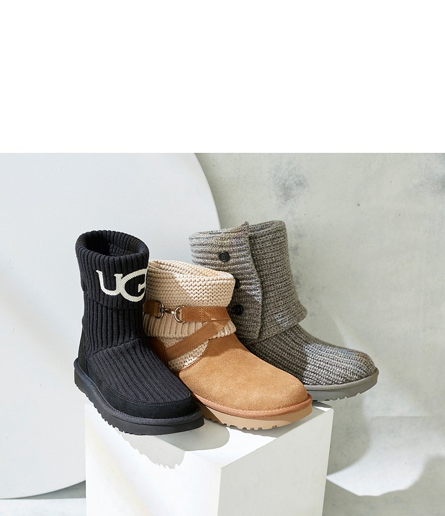 UGG&reg; Classic Cardy Button Detailed Knit Boots