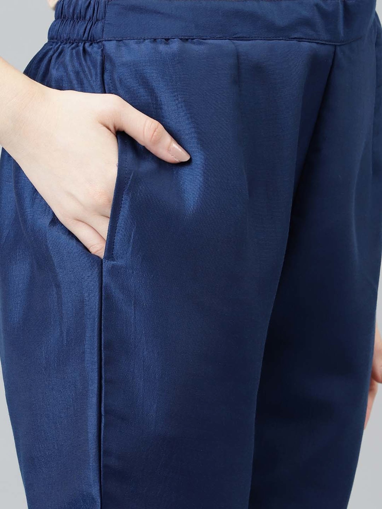 Sringam Blue Embroidered Kurta Pant Set With Dupatta