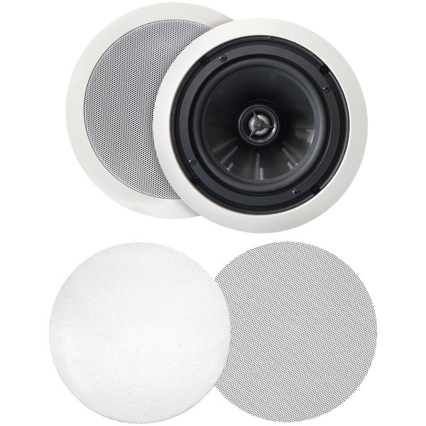 Muro(TM) MSR-PRO6 Outdoor 125-Watt-Continuous-Power 6.5-In. In-Ceiling Speaker with Pivoting Tweeter, 2 Count
