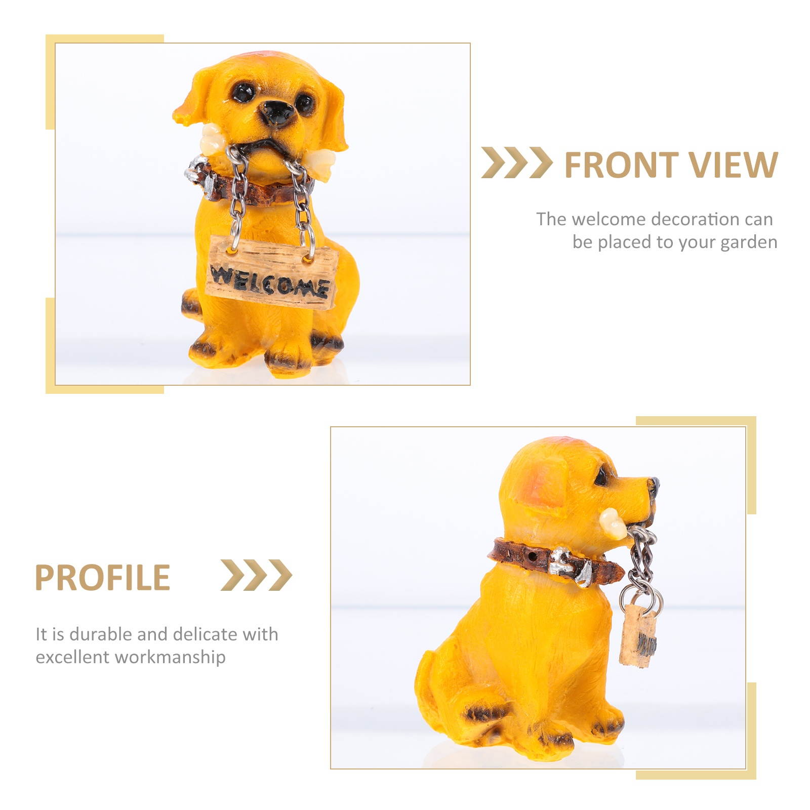 6pcs Lovely Resin Welcome Ornament Courtyard Decorative Craft Shop Welcome Ornament Resin Dog Decor Welcome Figurine