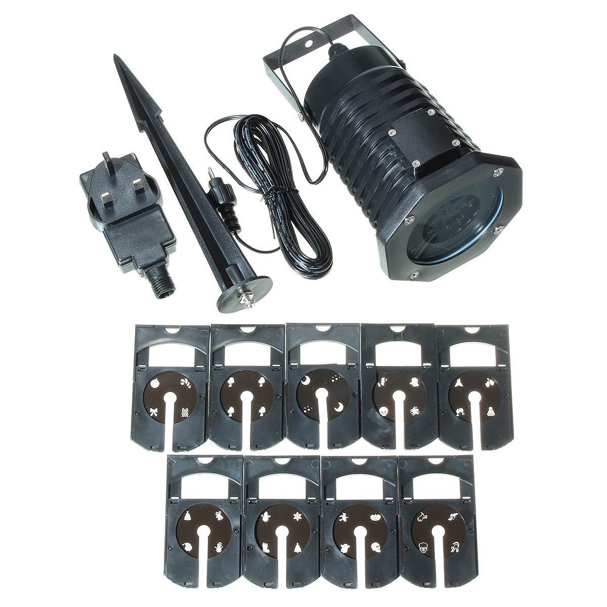 10 Pattern LED Laser Landscape Projector Light Halloween Christmas Party UK EU US AU Plug-UK Plug