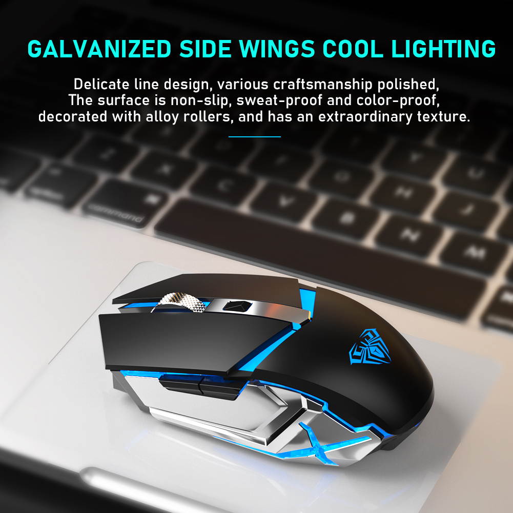 AULA SC400 Rechargeable 2.4G Wireless Gaming Mouse Cool Backlight and Greener charging design for laptop computer