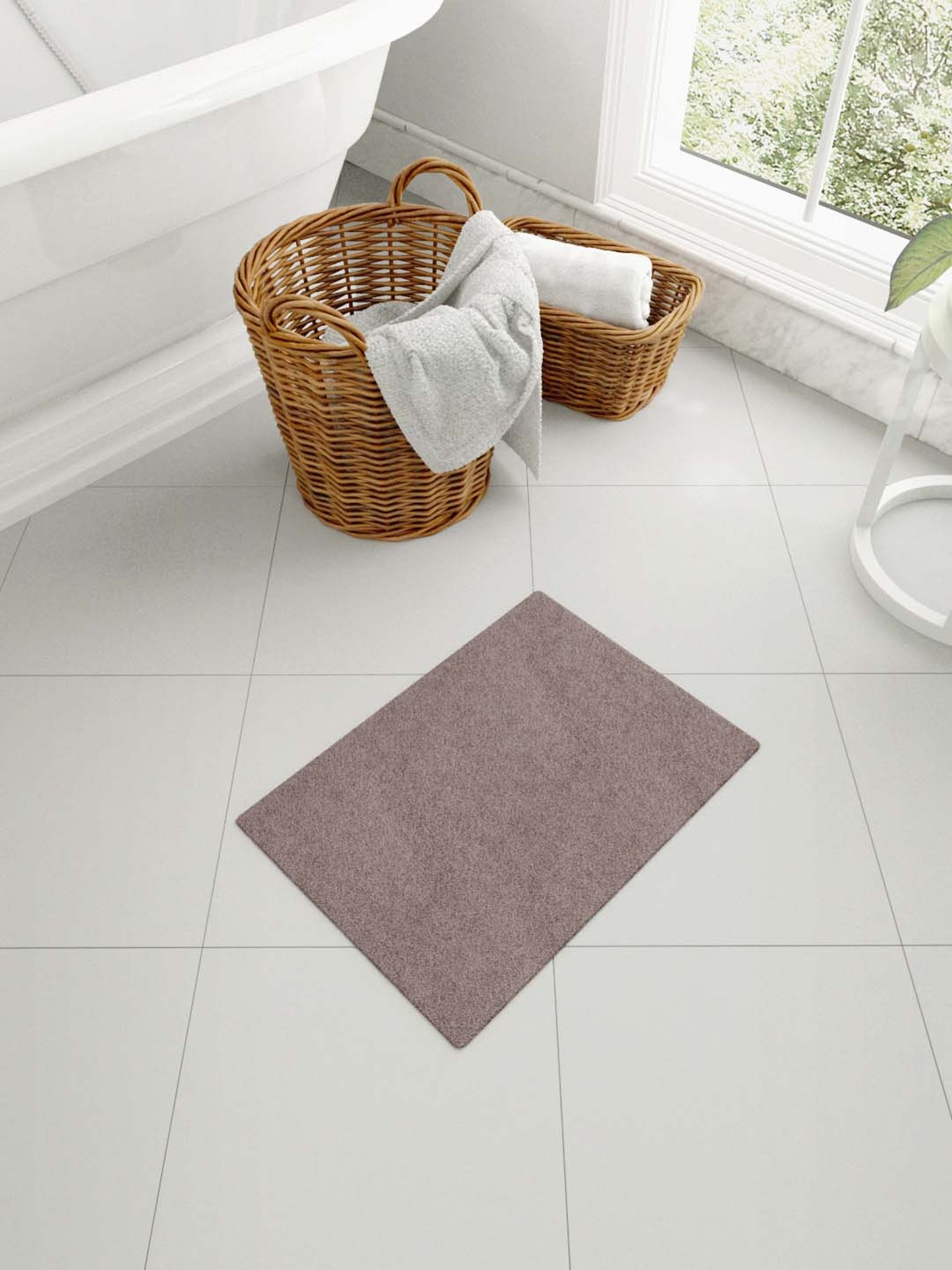 Mark Home Grey Polyester Anti Skid Durable Rug - Set of 1