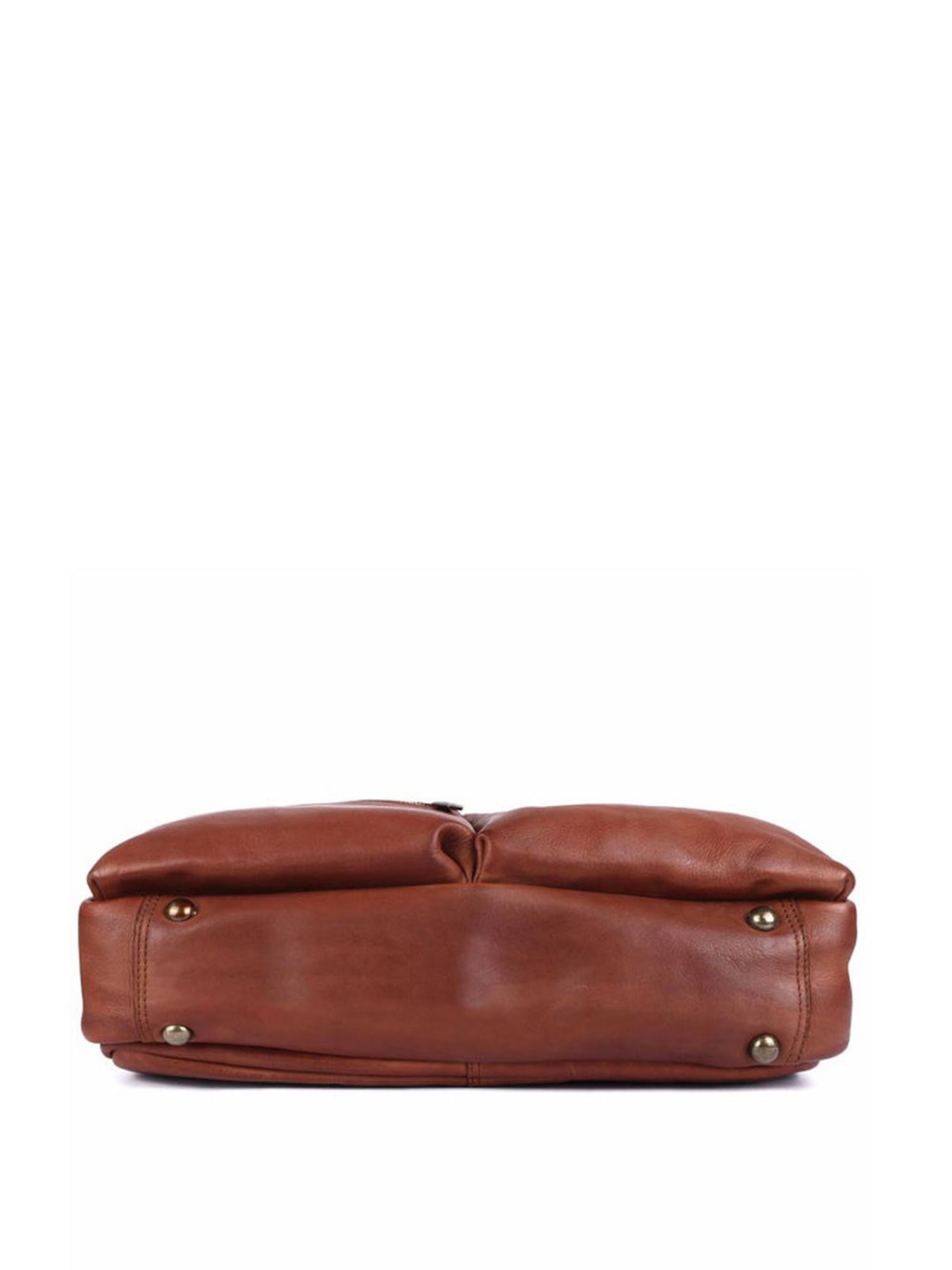 KOMPANERO Leo Cognac Leather Solid Messenger Bag