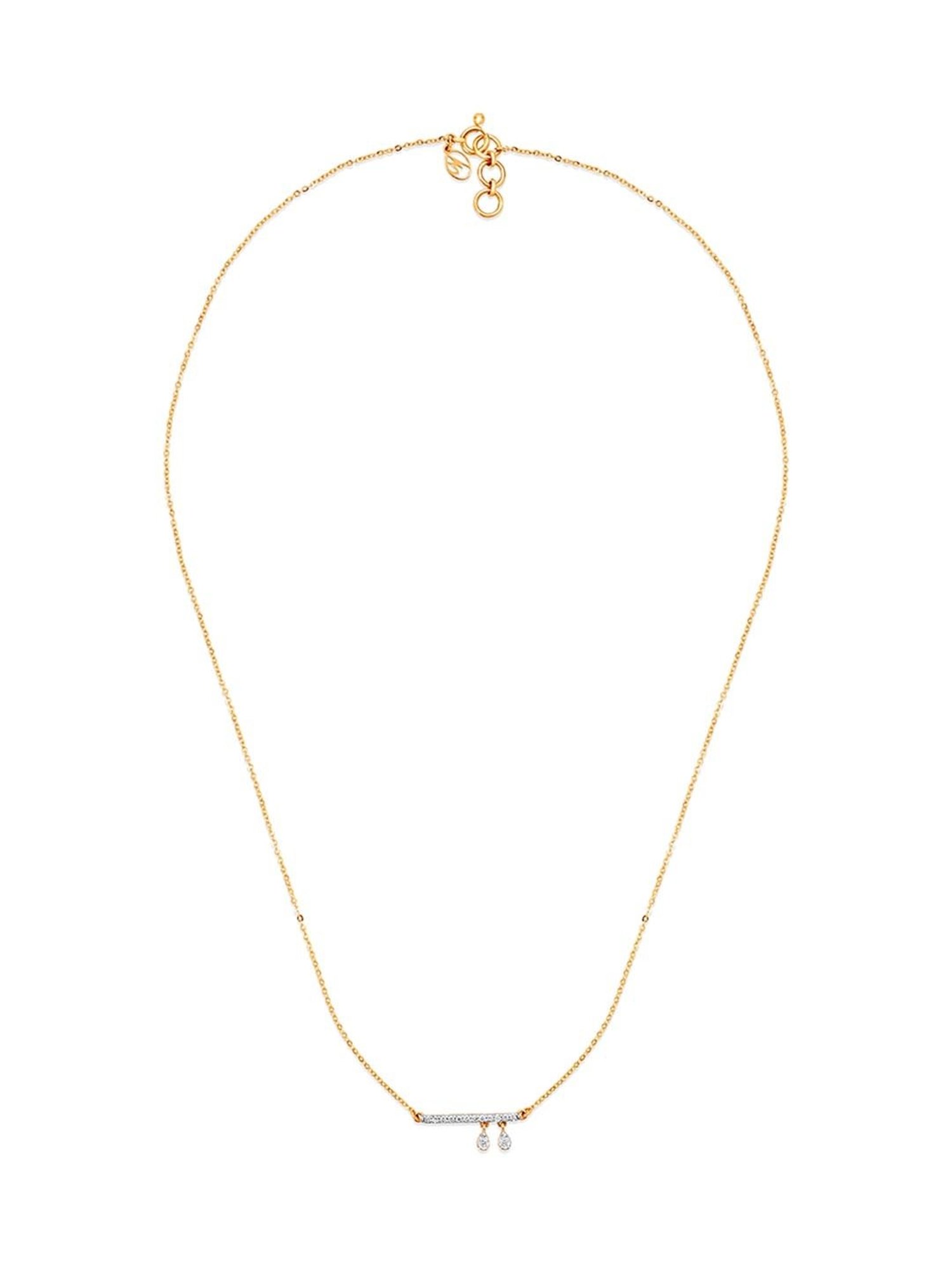 Mia by Tanishq 14 Karat Yellow Gold Two to Tango Diamond Necklace