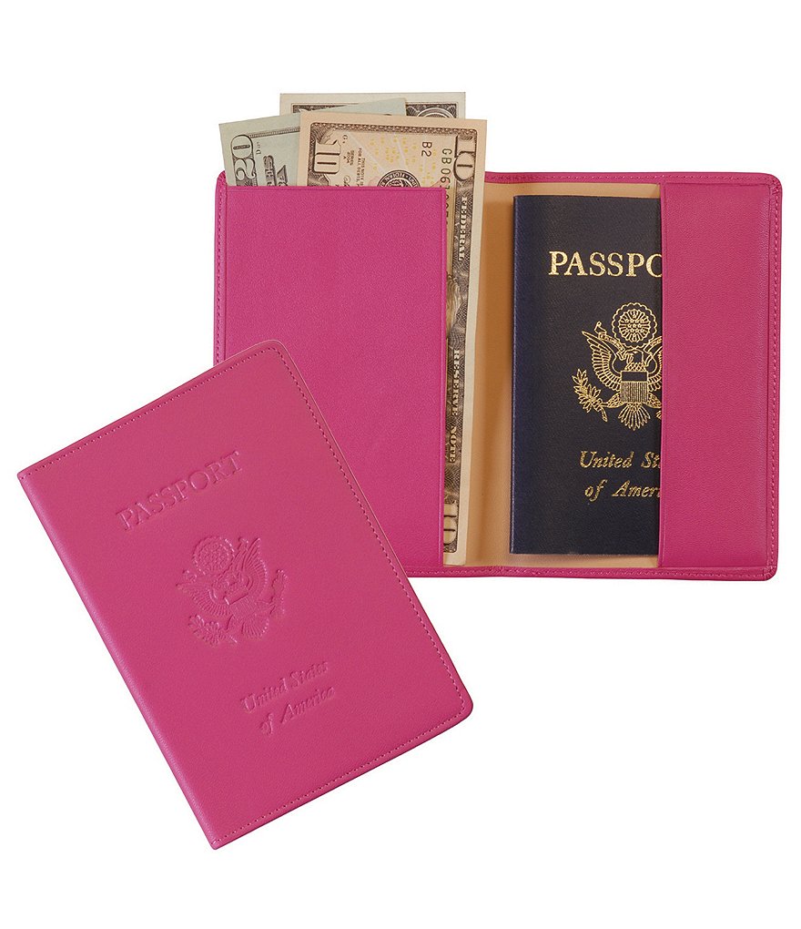 ROYCE New York Leather Debossed RFID Blocking Passport Jacket