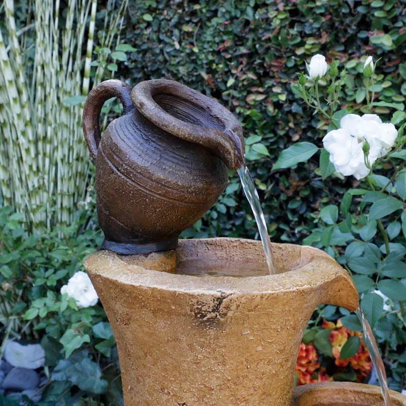 Cascading Fractured Jar Fountain With White LED Lights - Alpine Corporation