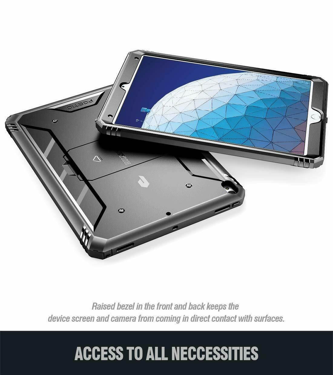 Poetic Revolution Built-in Screen Protector Kick Stand for iPad Pro 10.5 Black