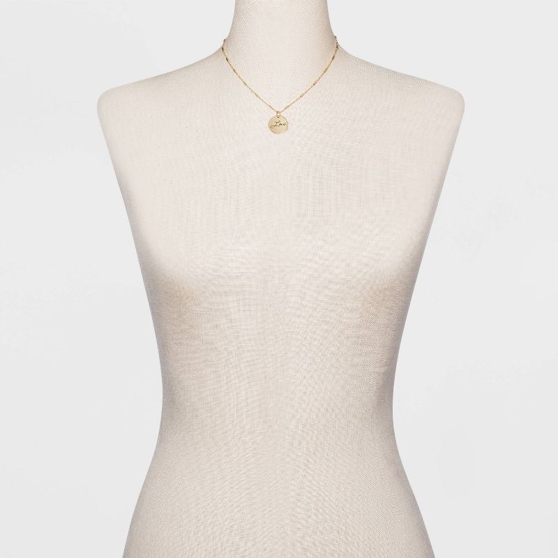 Beloved + Inspired Gold 'Love' Disc Necklace - Gold