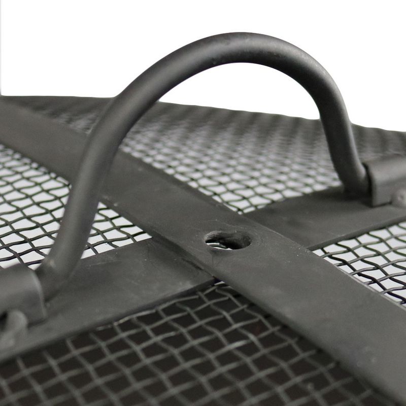 Sunnydaze Outdoor Camping or Backyard Large Fire Pit Bowl with Spark Screen, Log Poker, and Metal Wood Grate - 30" - Bronze