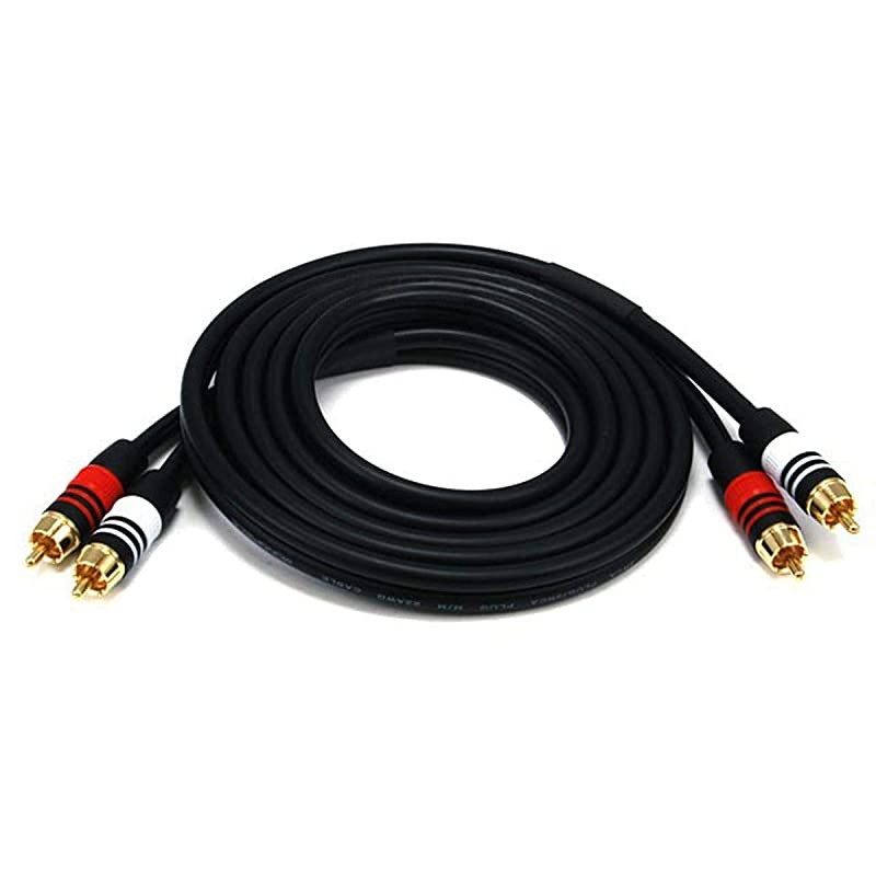 102864 6 Premium 2 RCA Plug to 2 RCA Plug 22AWG Cable Black