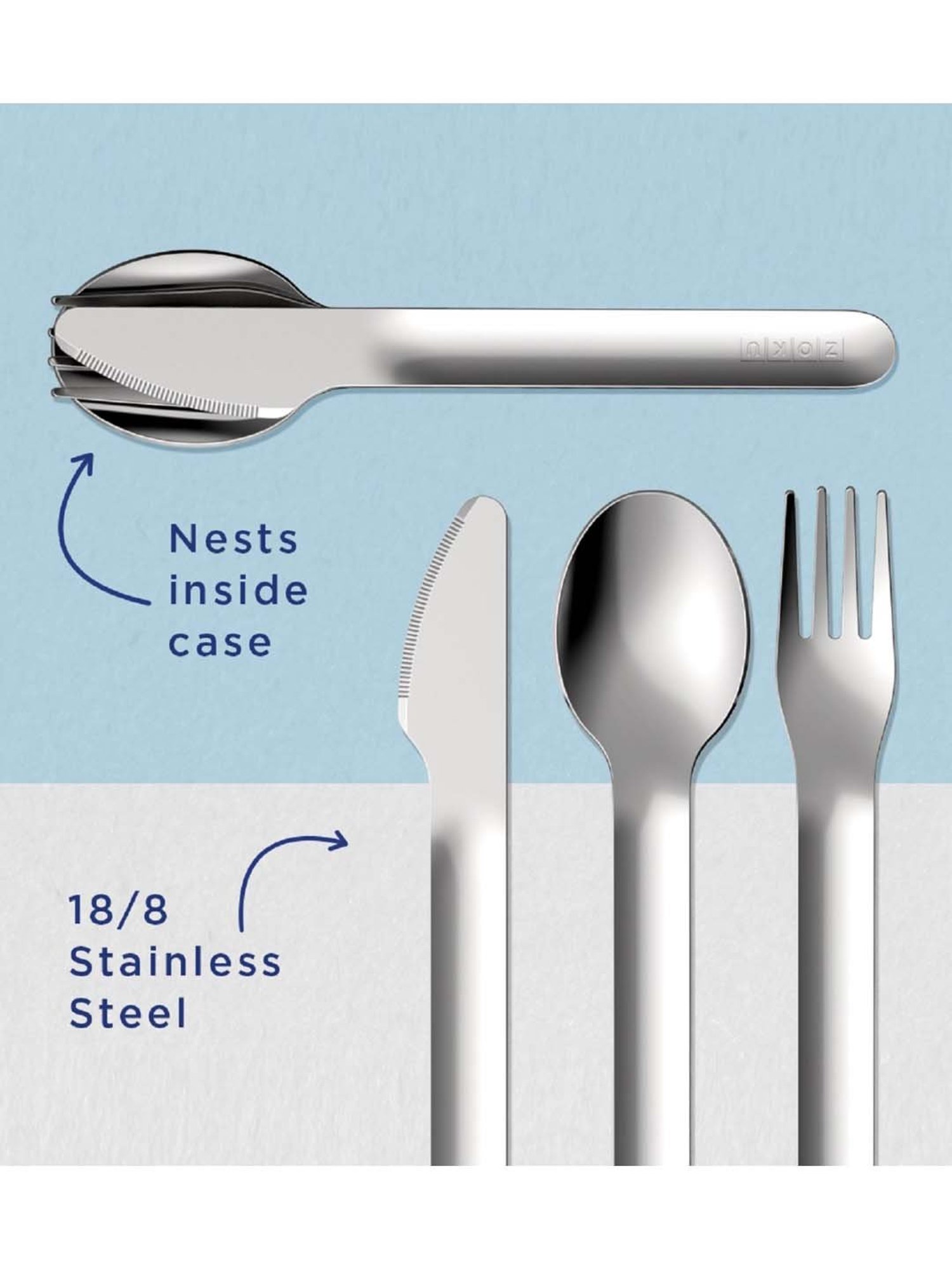 Zoku Pink Stainless Steel Pocket Utensils - Set of 3