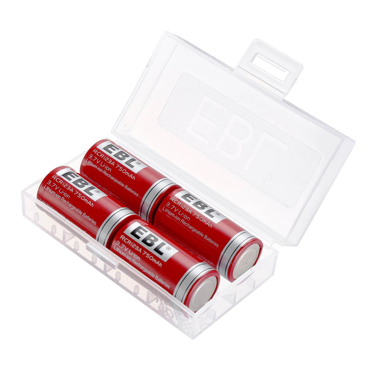EBL 8 Pcs 16340 Battery 750mAh 3.7V BRC CR123A Li-ion Rechargeable Batteries for Flashlights