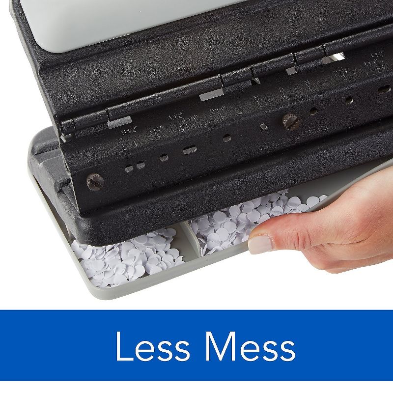 Swingline 32-Sheet Easy Touch Two-to-Seven-Hole Punch 9/32" Holes Black/Gray 74300