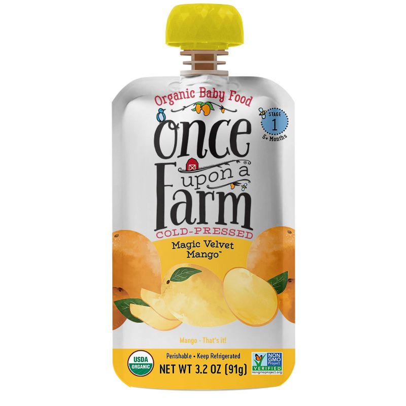 Once Upon a Farm Organic Magic Velvet Mango Stage 1 Baby Food Pouch - 3.2oz