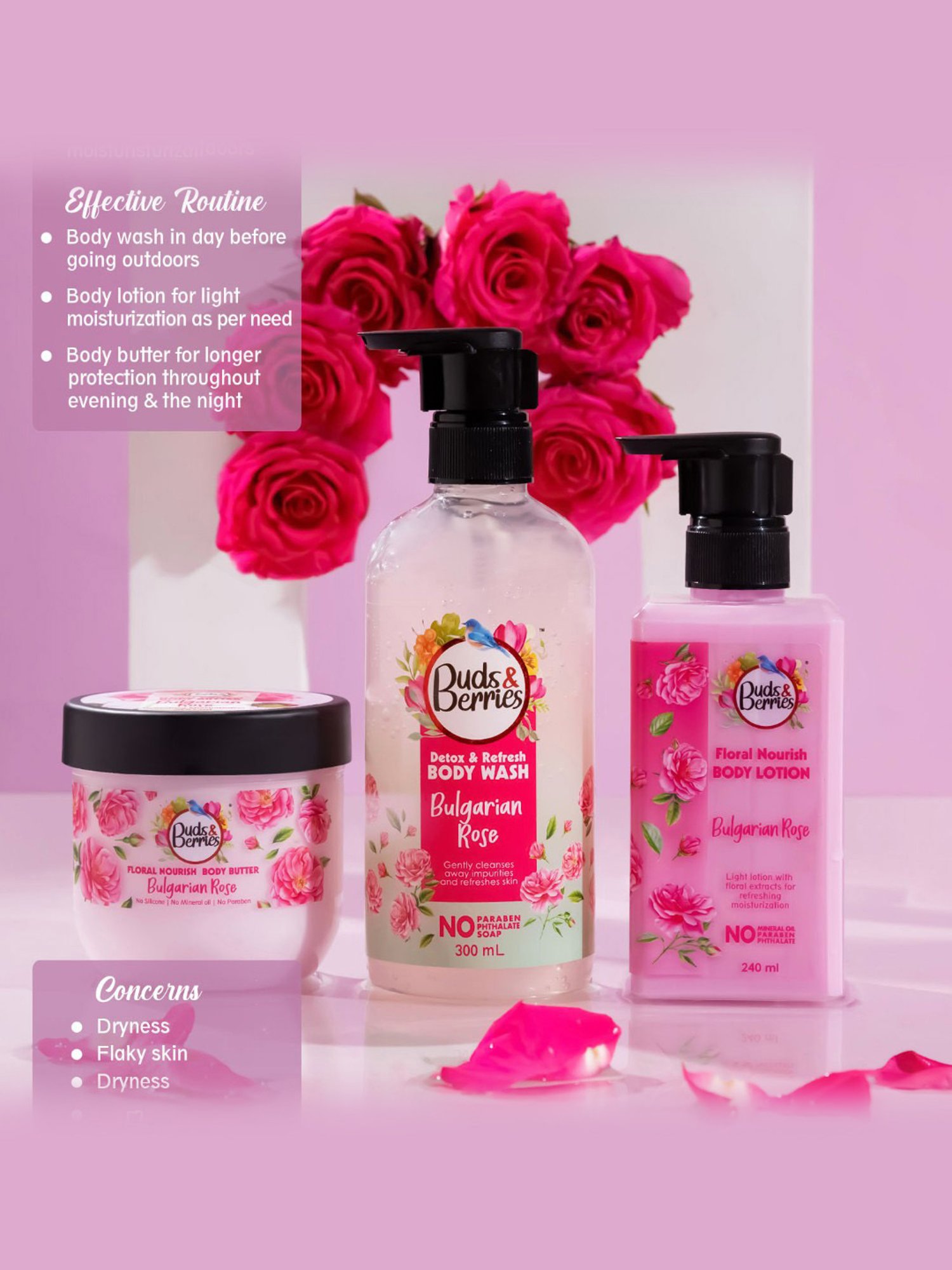 Buds & Berries Bulgarian Rose Floral Nourish Body Lotion - 240 ml