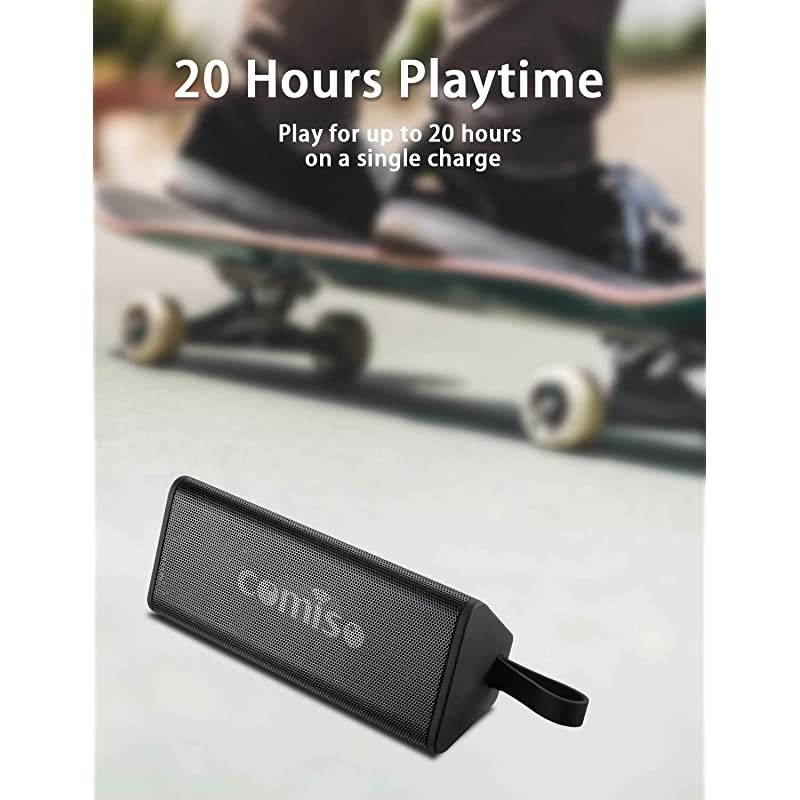 Bluetooth Speakers IPX7 Waterproof Wireless Portable Speaker Loud Crystal Clear Stereo Sound Rich Bass 20 Hour Playtime DualDriver Builtin Mic for Party Travel Outdoor Backyard Black