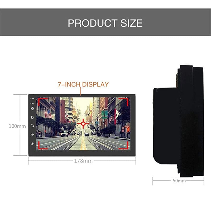 Android 91 7 Inch HD QuadCore 2 Din Car Stereo Radio Multimedia Player NODVD GPS Navigation in Dash AutoRadio BluetoothUSBWiFi 2G RAM+32G ROM