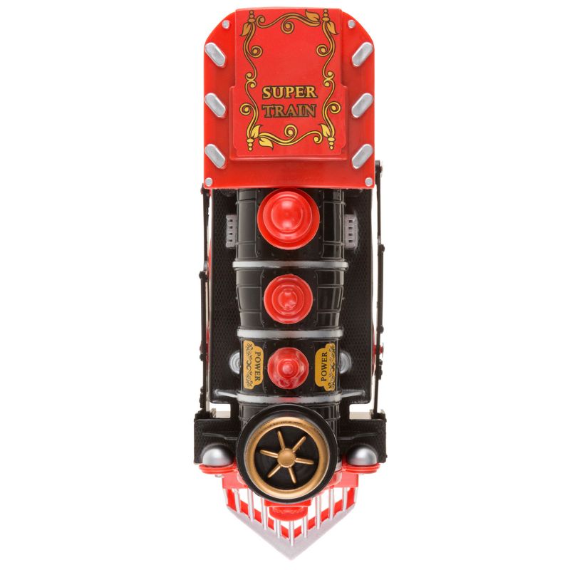 Toy Train Locomotive Engine Car with Battery-Powered Lights, Sounds and Bump-n-Go Movement for Boys and Girls by Hey! Play! Black