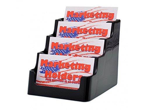 Marketing Holders 4-Pocket Countertop Business Card Holder, Holds 200 2 x 3 1/2 Cards, Black - Sold AsMarketing Holders 1 Each - Display multiple cards in one convenient holder. (Black, 48)