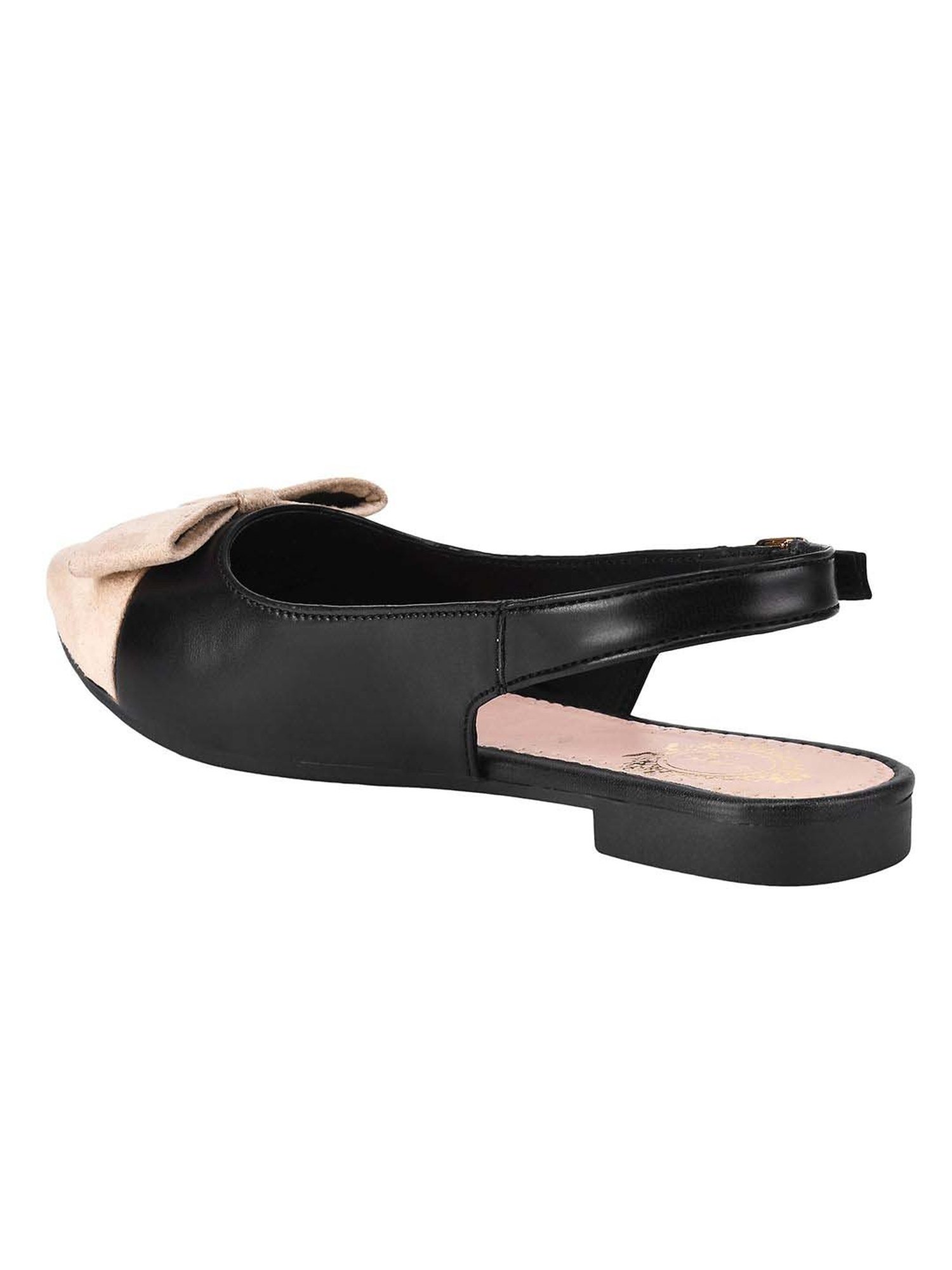 Shoetopia Kids Beige & Black Back Strap Sandals