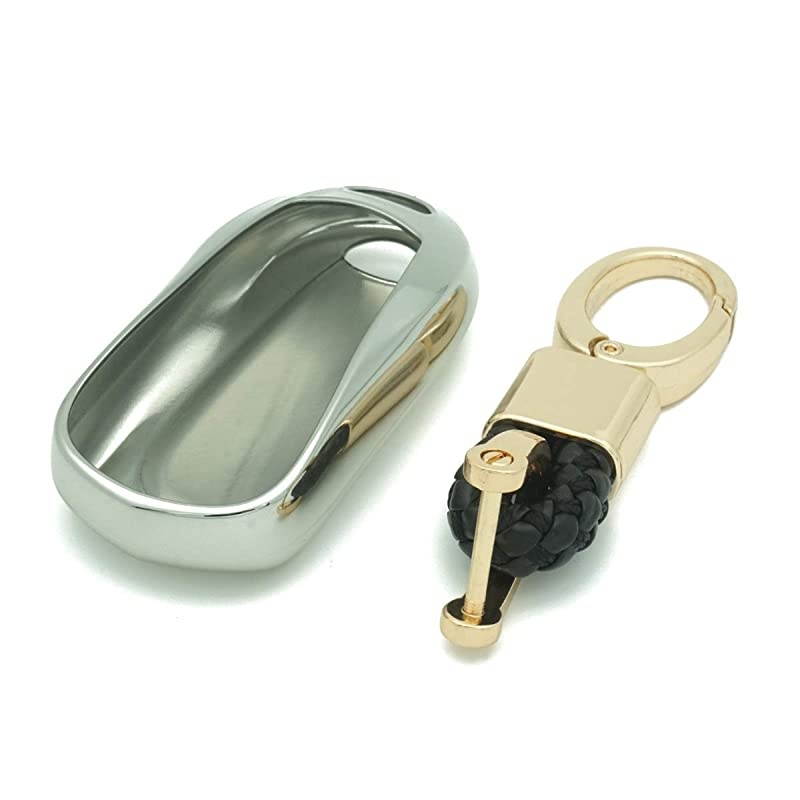 TM Luxury 2 3 4 5 Buttons TPU Smart keyless Entry Remote Key Fob case Cover for Buick Verano Regal Lacross Encore Envision Enclave Cascada GL8 2015 2016 2017 2018 2019 2020 Silver